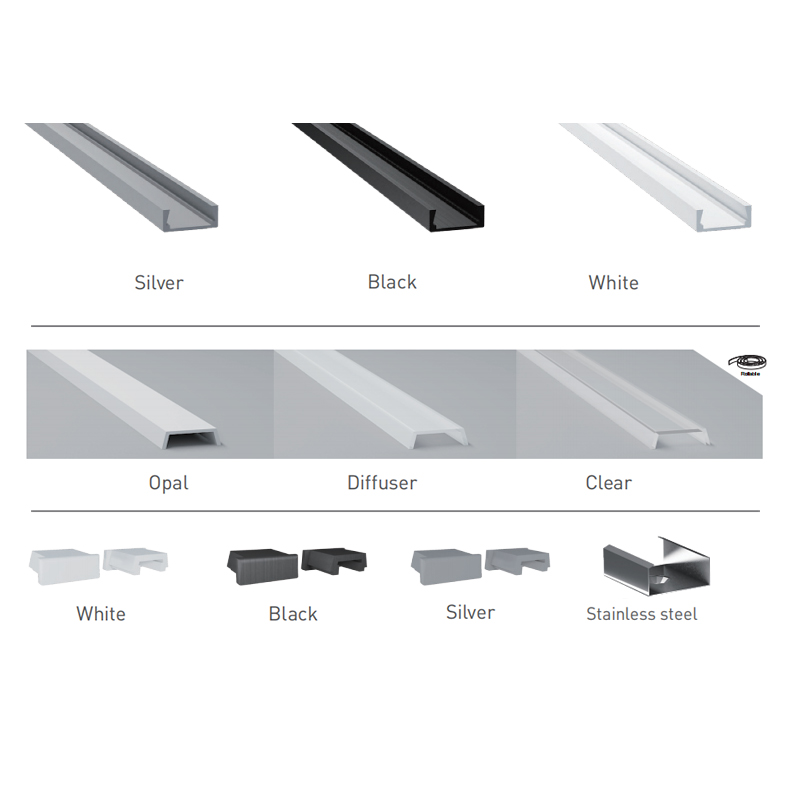 LED Light Channel Black Aluminum Profile For 10mm 2216 LED Strips